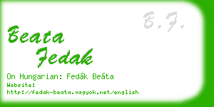 beata fedak business card
