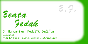 beata fedak business card